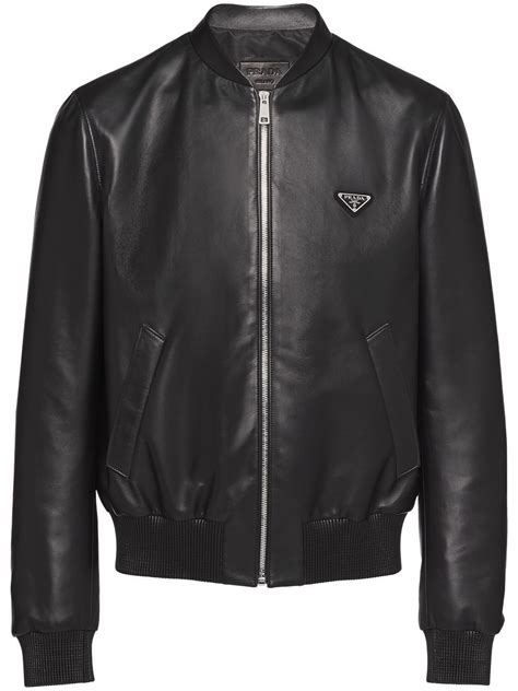 prada navy leather jacket men|prada bomber jacket for men.